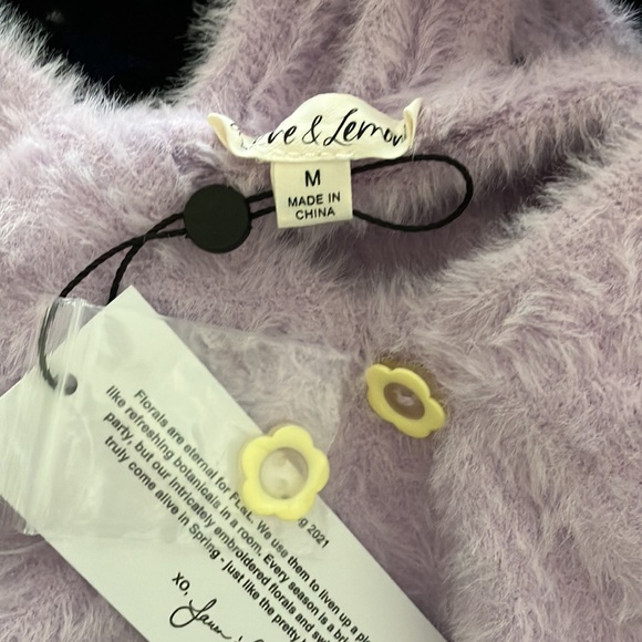 For Love and Lemons Devon Lavender Fuzzy Cropped Top Bralette M - Picture 4 of 7